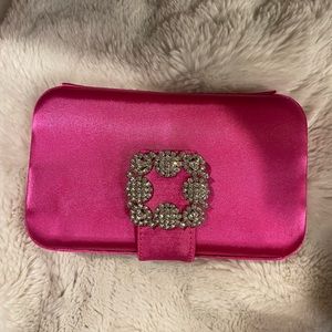 Satin Fuchsia Clutch